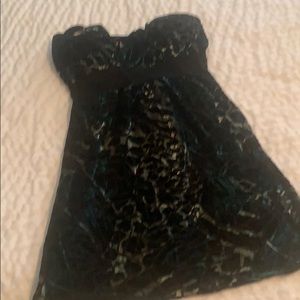 Strapless black/silver/turq top small teenbell